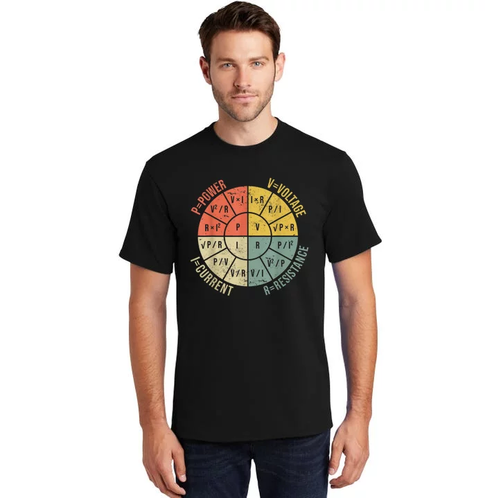 Formula Wheel Electrical Engineering Electricity Ohm's Law Tall T-Shirt