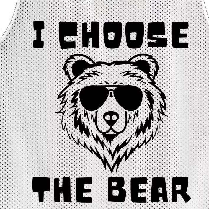 Funny Women Empowerment I Choose The Bear Mesh Reversible Basketball Jersey Tank