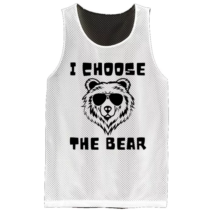 Funny Women Empowerment I Choose The Bear Mesh Reversible Basketball Jersey Tank