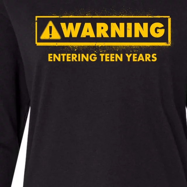 Funny Warning Entering Teen Years Womens Cotton Relaxed Long Sleeve T-Shirt