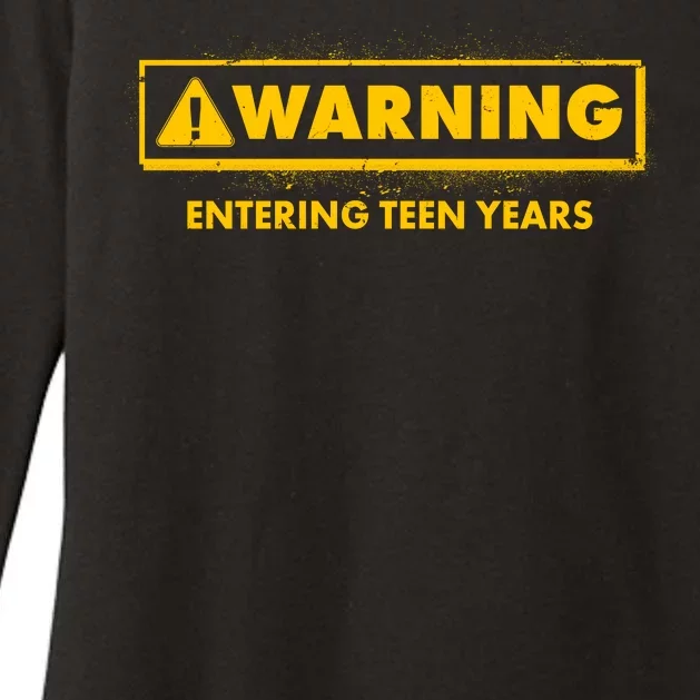 Funny Warning Entering Teen Years Womens CVC Long Sleeve Shirt