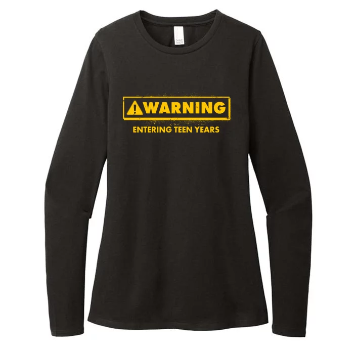 Funny Warning Entering Teen Years Womens CVC Long Sleeve Shirt