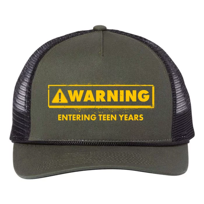 Funny Warning Entering Teen Years Retro Rope Trucker Hat Cap