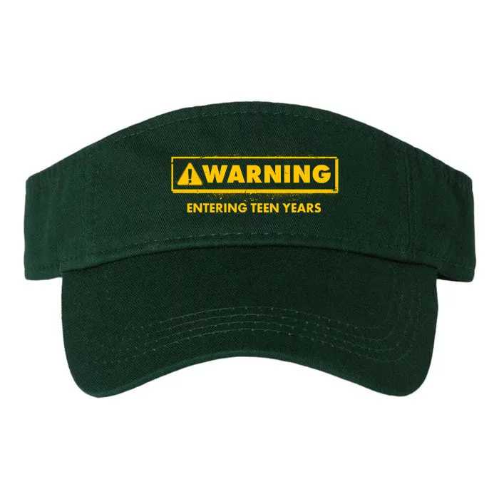 Funny Warning Entering Teen Years Valucap Bio-Washed Visor