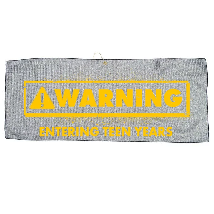 Funny Warning Entering Teen Years Large Microfiber Waffle Golf Towel