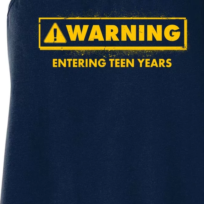 Funny Warning Entering Teen Years Women's Racerback Tank