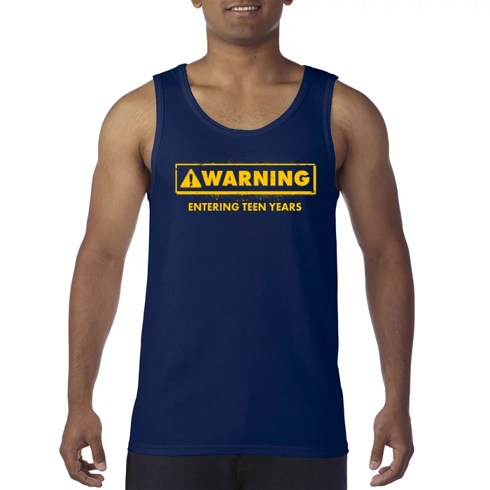 Funny Warning Entering Teen Years Tank Top