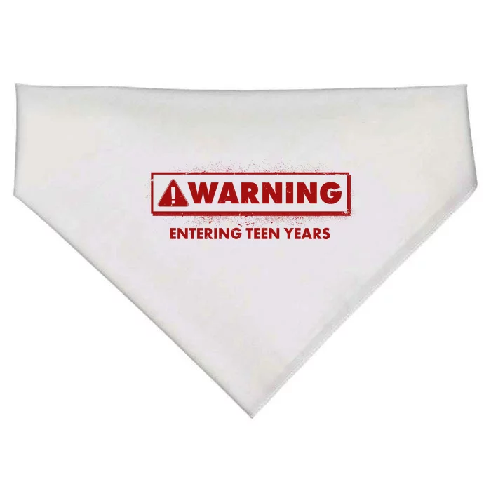 Funny Warning Entering Teen Years USA-Made Doggie Bandana