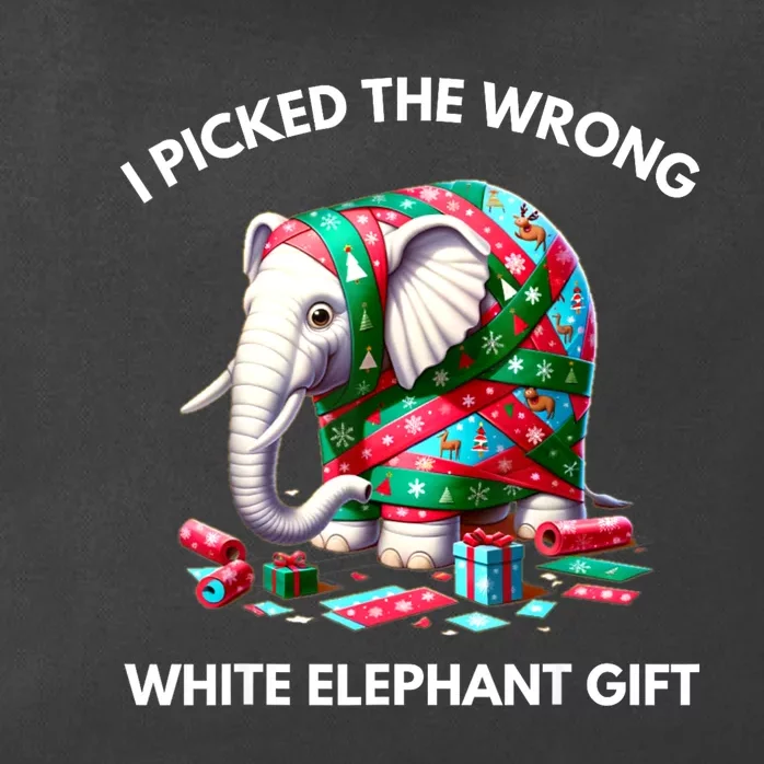 Funny White Elephant Gift Wrapped Elephant Dumb Gift Zip Tote Bag