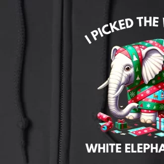 Funny White Elephant Gift Wrapped Elephant Dumb Gift Full Zip Hoodie