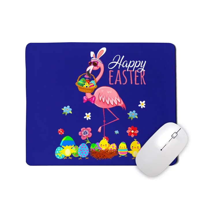 Flamingo With Easter Egg Basket Hunting Mousepad