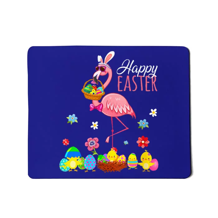 Flamingo With Easter Egg Basket Hunting Mousepad