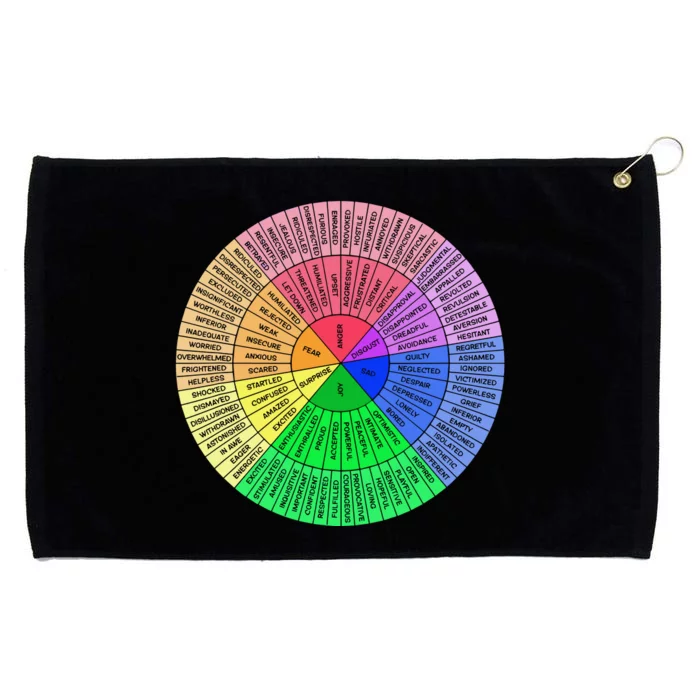 Feelings Wheel Emotion Chart Mental Health Therapy Chart Grommeted Golf Towel