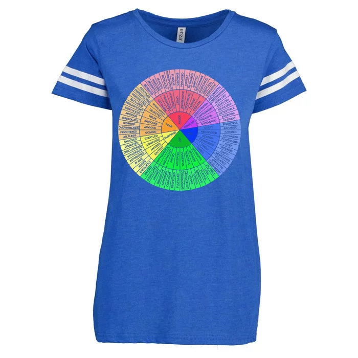 Feelings Wheel Emotion Chart Mental Health Therapy Chart Enza Ladies Jersey Football T-Shirt