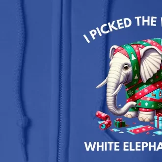 Funny White Elephant Gift Wrapped Elephant Dumb Gift Full Zip Hoodie