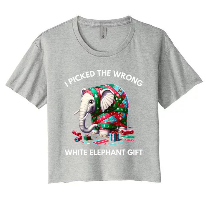 Funny White Elephant Gift Wrapped Elephant Dumb Gift Women's Crop Top Tee