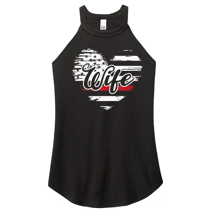 Fireman Wife Firefighter Women’s Perfect Tri Rocker Tank