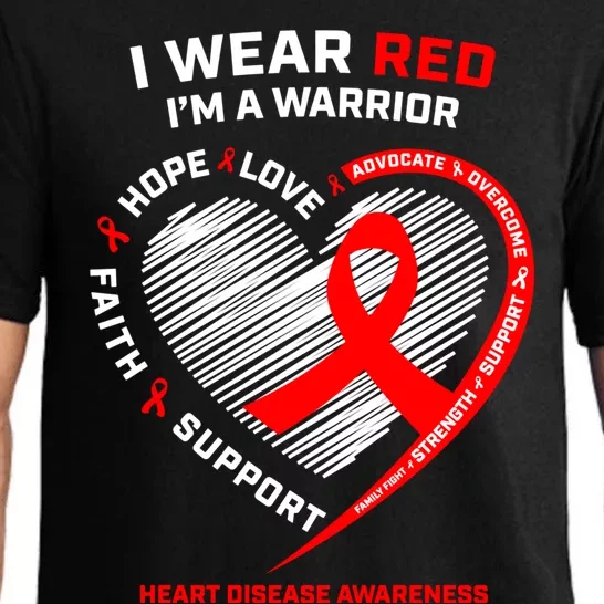 Fighter Warrior Funny Gift I Wear Red Heart Disease Awareness Gift Pajama Set