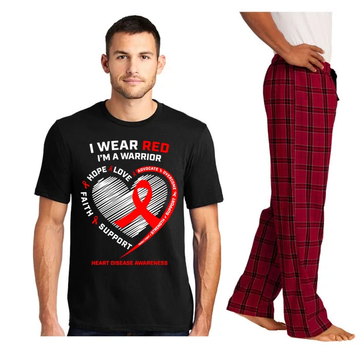 Fighter Warrior Funny Gift I Wear Red Heart Disease Awareness Gift Pajama Set