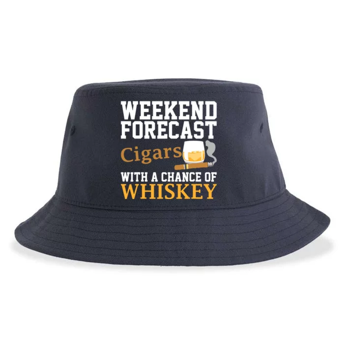 Funny Weekend Forecast Cigars And Whiskey Gift For Men Women Sustainable Bucket Hat