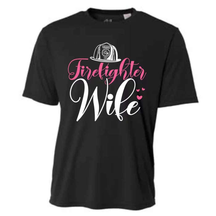 Firefighter Wife Fire Spouse Funny Gift Cooling Performance Crew T-Shirt