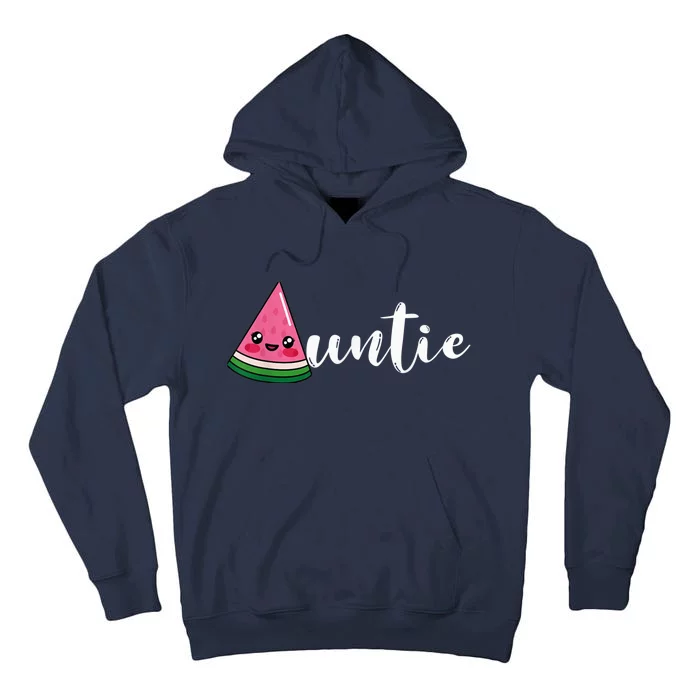 Funny Watermelon Fruit Lover Auntie Aunt Family Summer Tall Hoodie