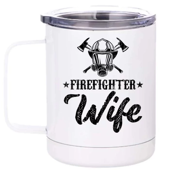 Firefighter Wife Funny Fire Fire Truck Graphic Gift Front & Back 12oz Stainless Steel Tumbler Cup