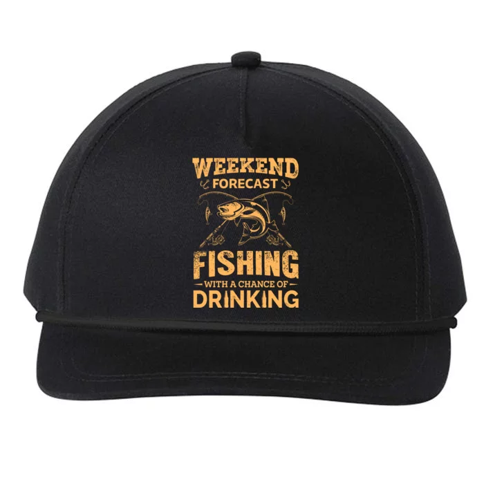 Funny Weekend Forcast Fishing With A Chance Of Drinking Snapback Five-Panel Rope Hat