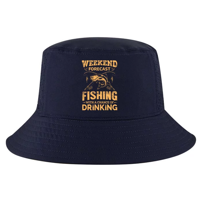 Funny Weekend Forcast Fishing With A Chance Of Drinking Cool Comfort Performance Bucket Hat