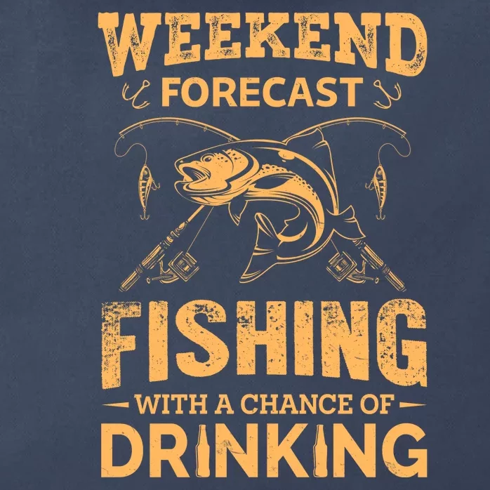 Funny Weekend Forcast Fishing With A Chance Of Drinking Zip Tote Bag