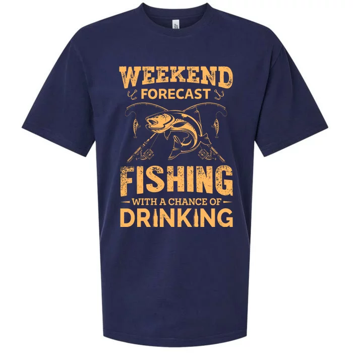 Funny Weekend Forcast Fishing With A Chance Of Drinking Sueded Cloud Jersey T-Shirt