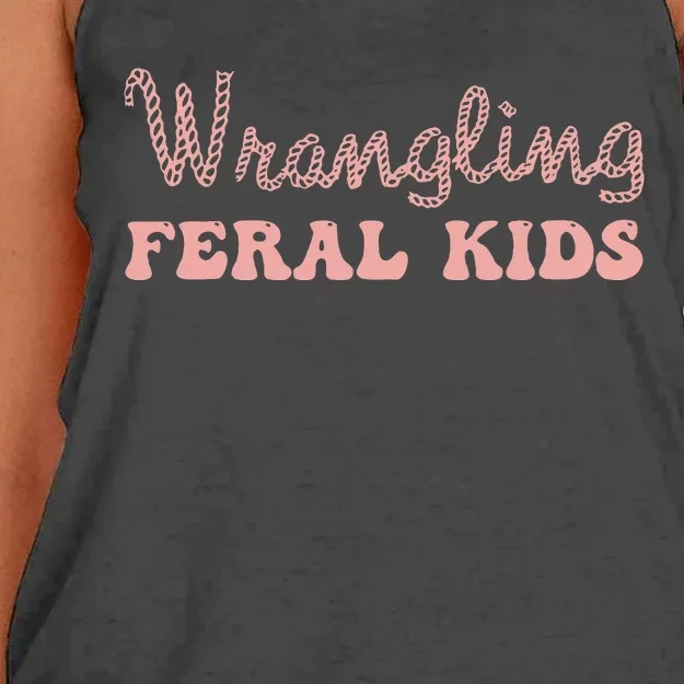 Funny Wrangling Feral Women's Knotted Racerback Tank