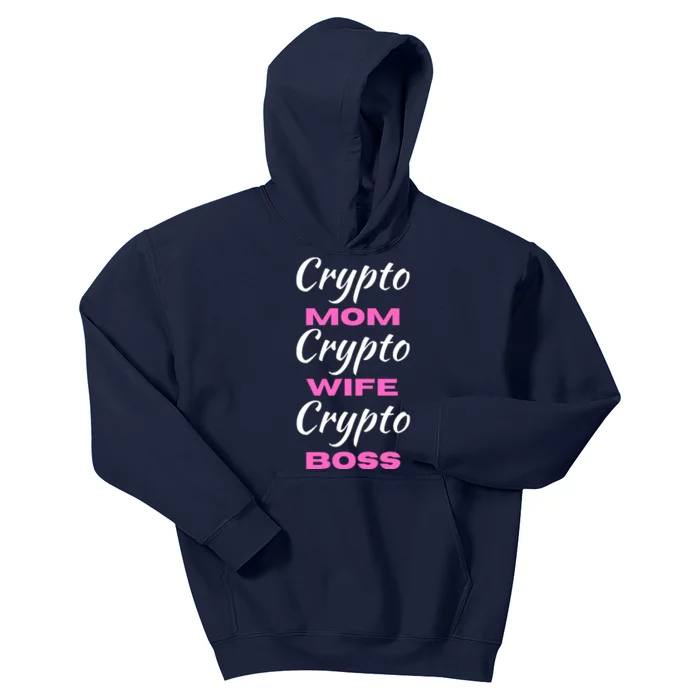 Funny Women, Funny Crypto Mom Wife Boss, Funny Woman Tee Kids Hoodie