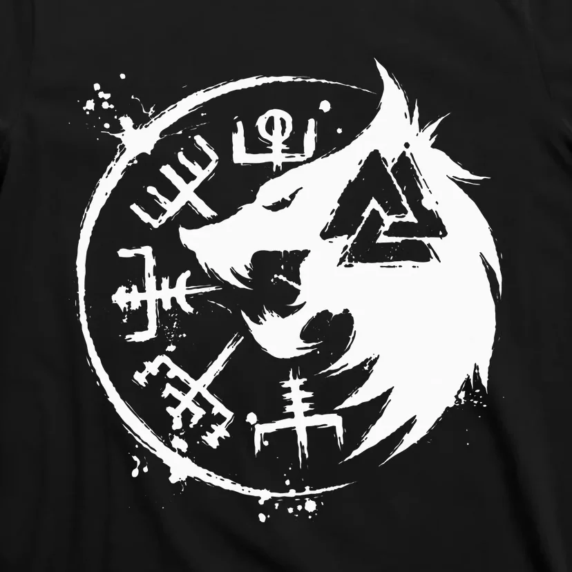 Fenrir Wolf Fenris Wolf Viking Vegvisir Valknut T-Shirt