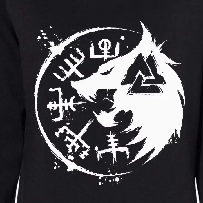 Fenrir Wolf Fenris Wolf Viking Vegvisir Valknut Womens California Wash Sweatshirt