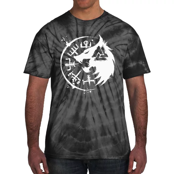 Fenrir Wolf Fenris Wolf Viking Vegvisir Valknut Tie-Dye T-Shirt