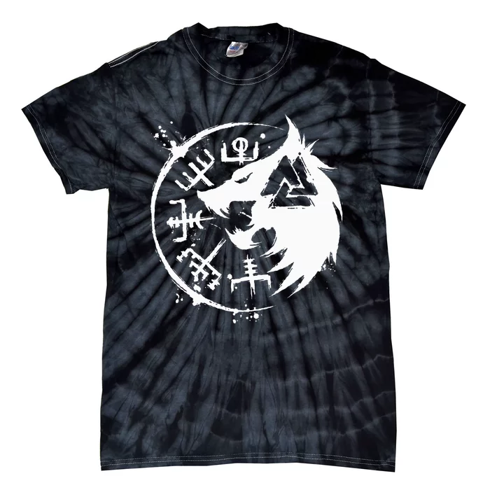 Fenrir Wolf Fenris Wolf Viking Vegvisir Valknut Tie-Dye T-Shirt