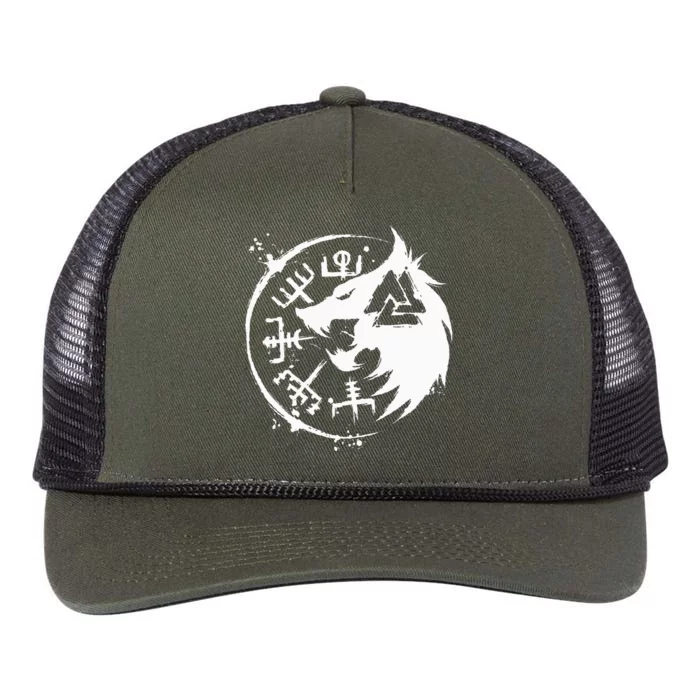 Fenrir Wolf Fenris Wolf Viking Vegvisir Valknut Retro Rope Trucker Hat Cap