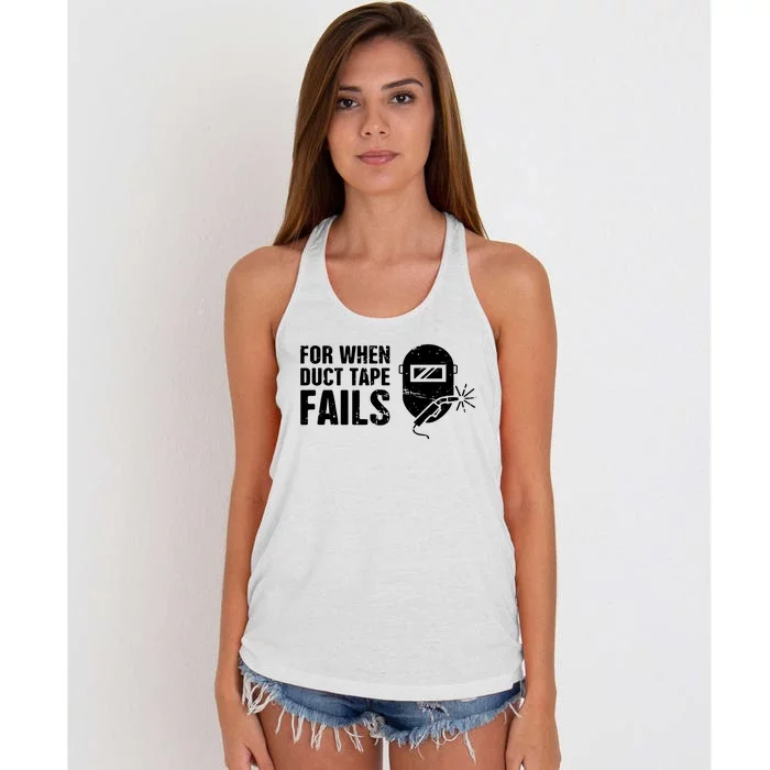 Funny Welder For When Duct Tape Fails Welding Premium Women's Knotted Racerback Tank