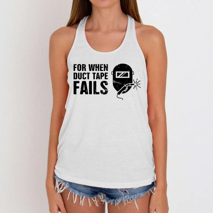 Funny Welder For When Duct Tape Fails Welding Premium Women's Knotted Racerback Tank