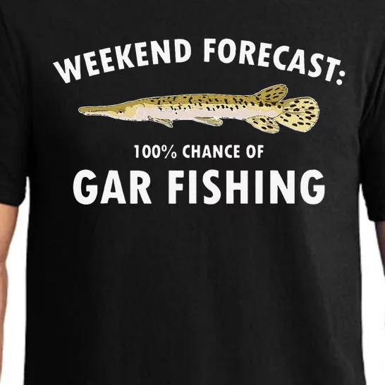 Funny Weekend Forecast Alligator Gar Fishing Pajama Set