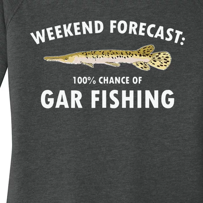 Funny Weekend Forecast Alligator Gar Fishing Women's Perfect Tri Tunic Long Sleeve Shirt