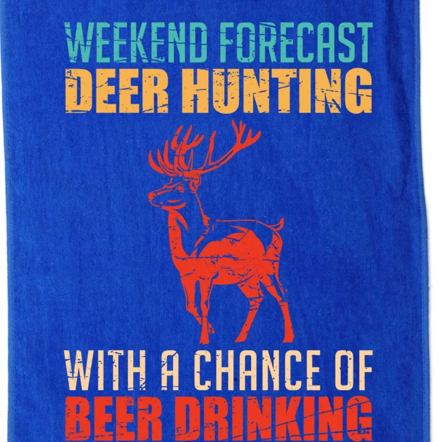 Funny Weekend Forecast Deer Hunting Hunter Fathers Day Gift Platinum Collection Golf Towel