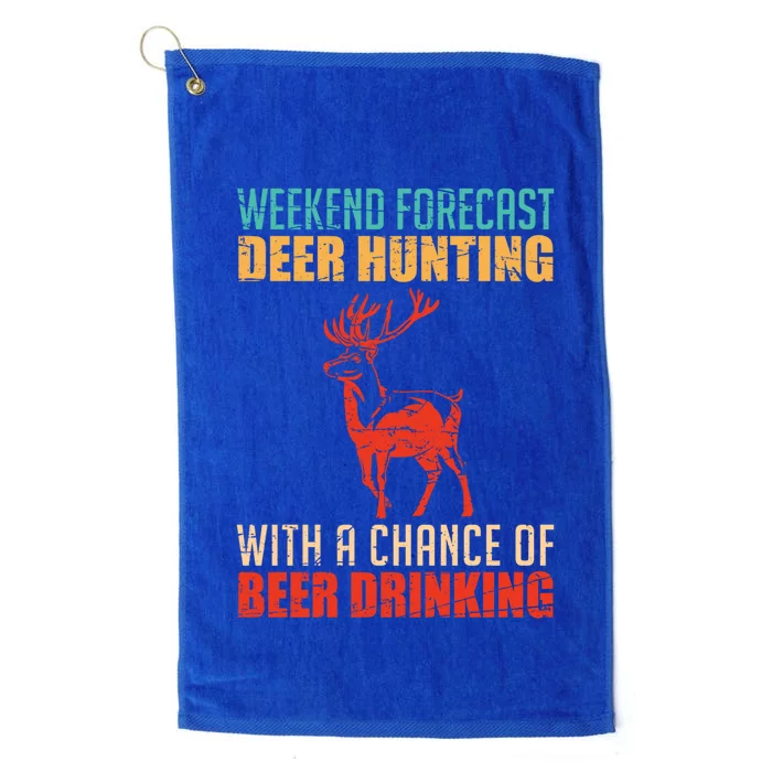 Funny Weekend Forecast Deer Hunting Hunter Fathers Day Gift Platinum Collection Golf Towel