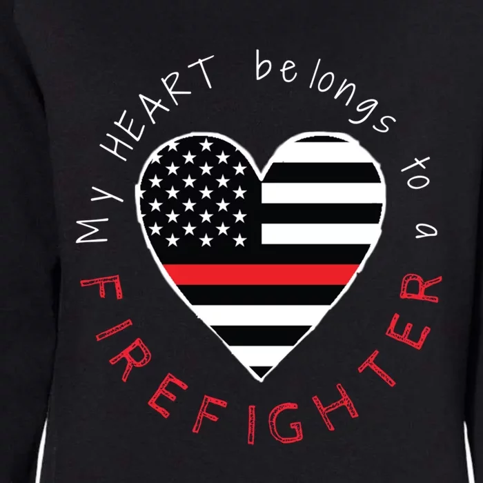 Firefighter Wife Friend Thin Red Line Heart Flag Fire Gift Womens California Wash Sweatshirt