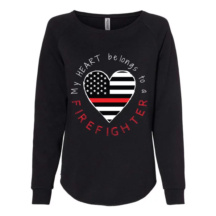 Firefighter Wife Friend Thin Red Line Heart Flag Fire Gift Womens California Wash Sweatshirt