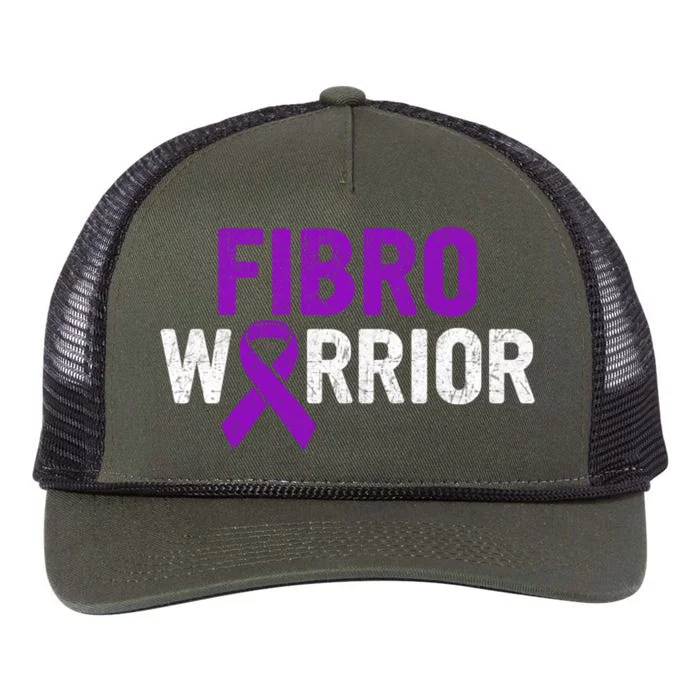 Fibro Warrior Fibromyalgia Awareness Costume Ribbon Funny Gift Great Gift Retro Rope Trucker Hat Cap