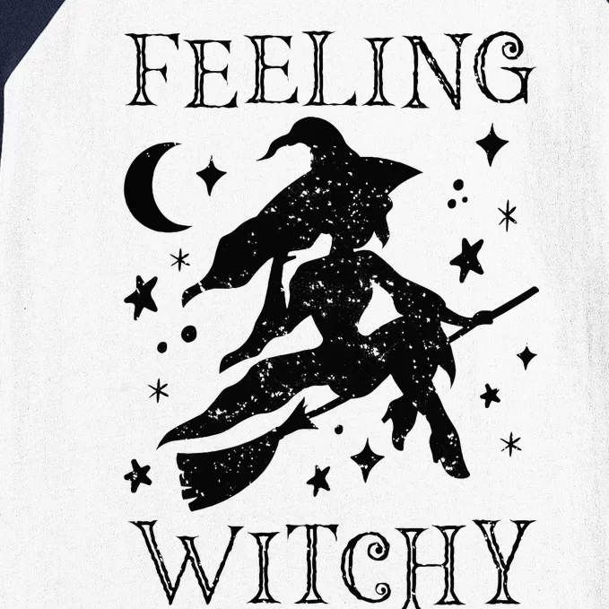 Feeling Witchy Funny Halloween Witch Vibes Kinda Night Baseball Sleeve Shirt