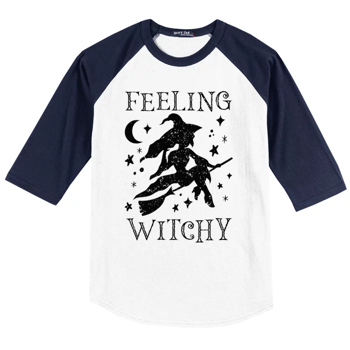 Feeling Witchy Funny Halloween Witch Vibes Kinda Night Baseball Sleeve Shirt