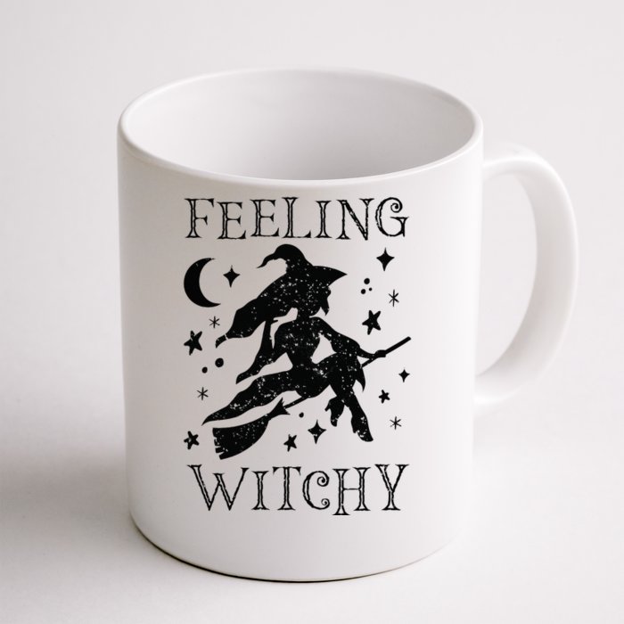 Feeling Witchy Funny Halloween Witch Vibes Kinda Night Front & Back Coffee Mug